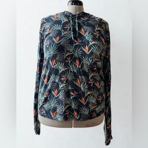 MeUndies Tropical Bird of Paradise Hooded Pullover Lounge Top 3X